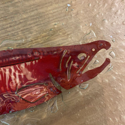 Salmon Art Glass Serving Platter