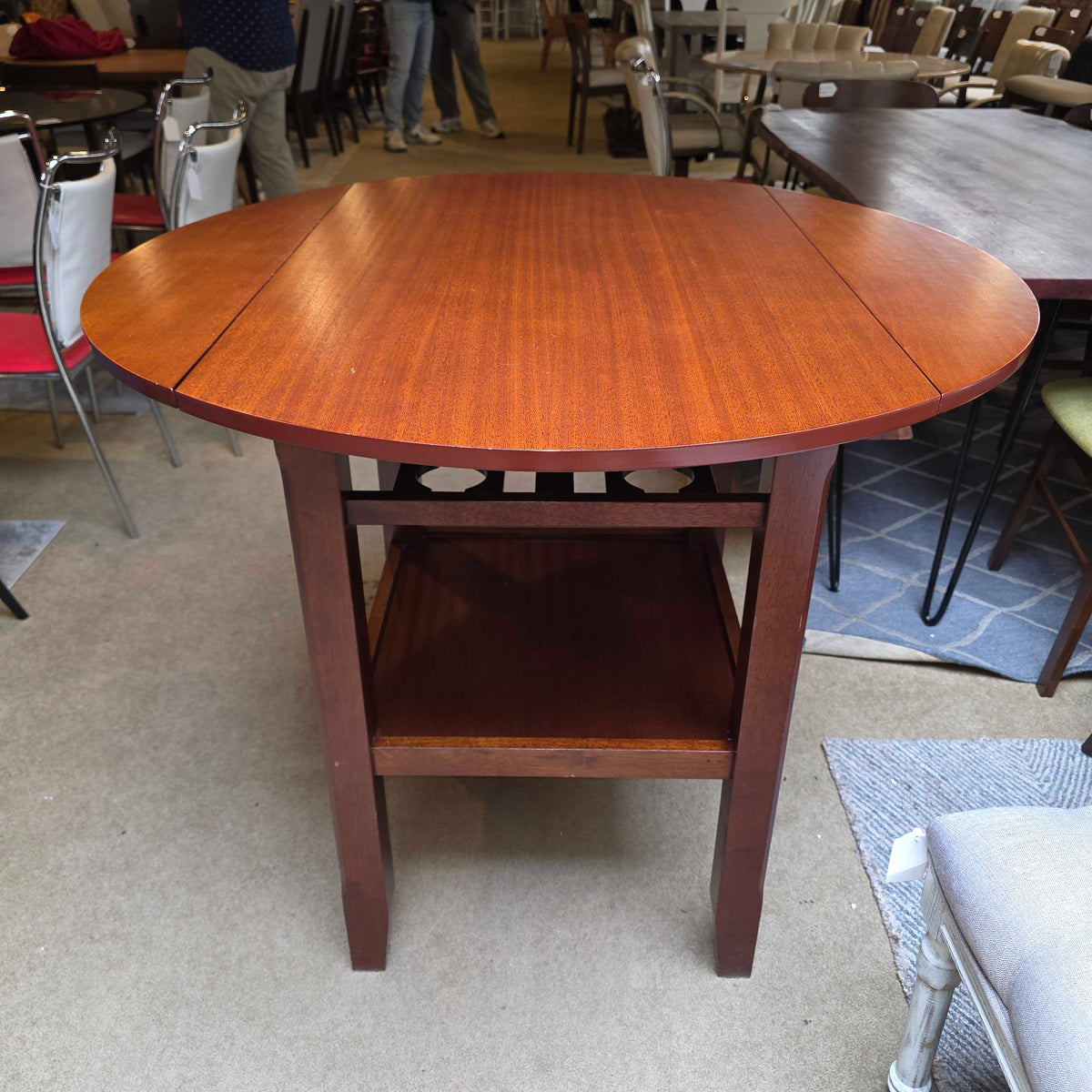 Round Bar Table with Drop Leaves