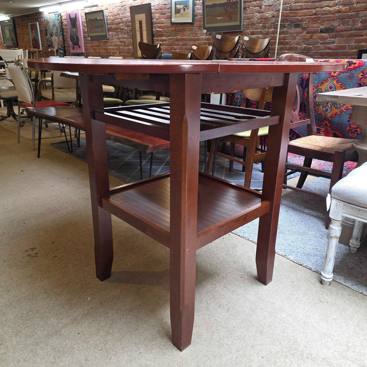 Round Bar Table with Drop Leaves