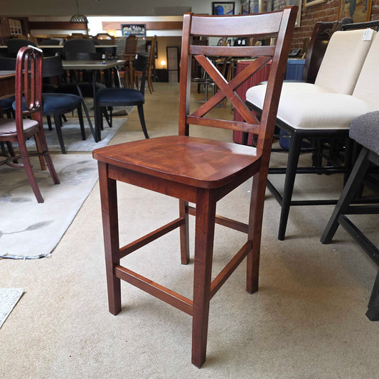 Dark Wood Farmhouse Stool