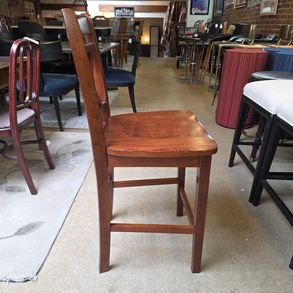 Dark Wood Farmhouse Stool