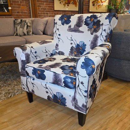 Blue Flowers & Trees Accent Chair