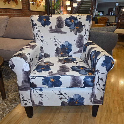 Blue Flowers & Trees Accent Chair