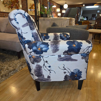 Blue Flowers & Trees Accent Chair