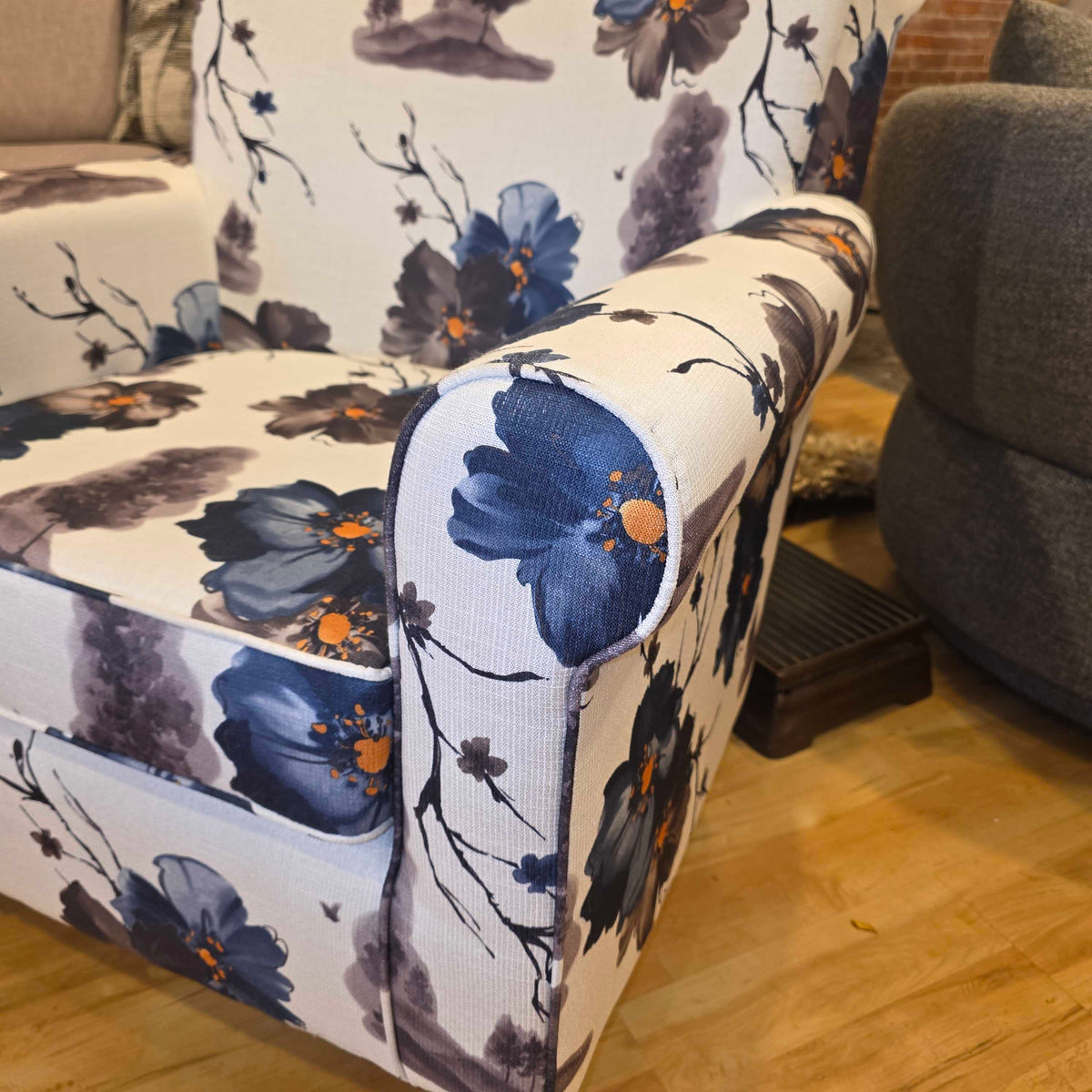 Blue Flowers & Trees Accent Chair