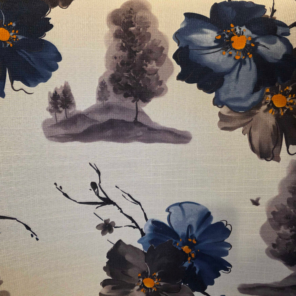 Blue Flowers & Trees Accent Chair