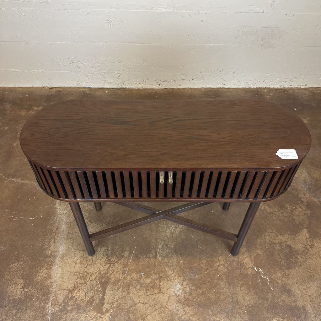 Houston Brown Oval Console Table