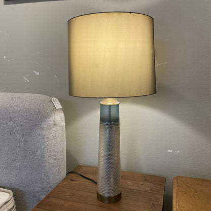Slender Base Off Green Shade Table Lamp w/ Glass Orb Accent LAMPS