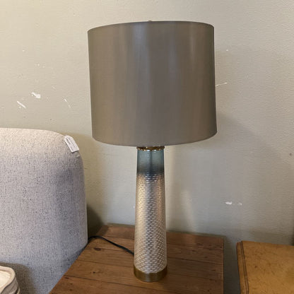 Slender Base Off Green Shade Table Lamp w/ Glass Orb Accent LAMPS