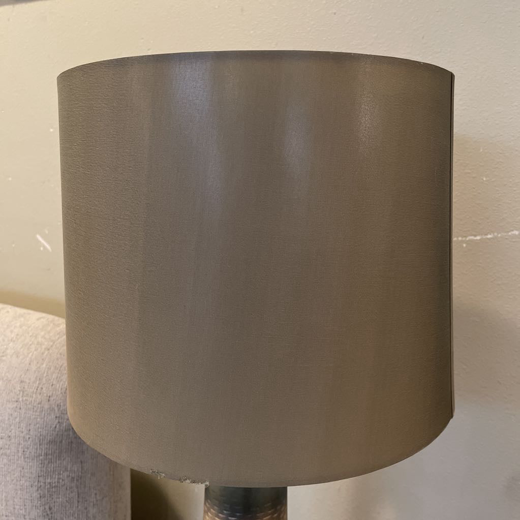 Slender Base Off Green Shade Table Lamp w/ Glass Orb Accent LAMPS