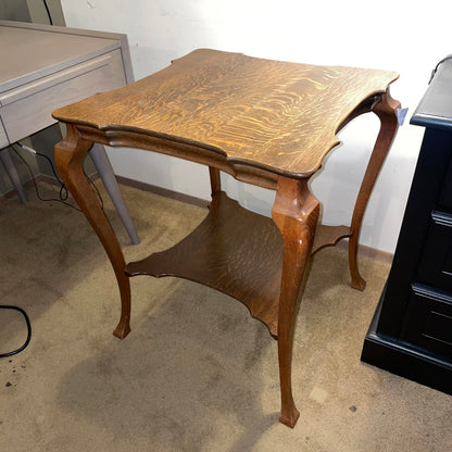 Quartersawn Oak Cabriole 2 Tier End Table