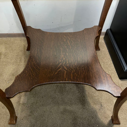 Quartersawn Oak Cabriole 2 Tier End Table
