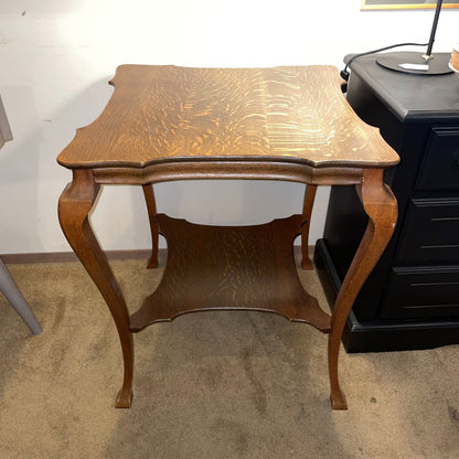 Quartersawn Oak Cabriole 2 Tier End Table