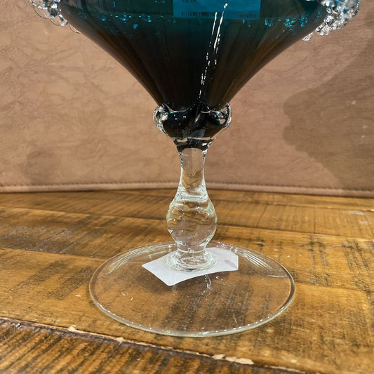 EMPOLI - Teal Clear Rim Dish w/ Lid SMALLS