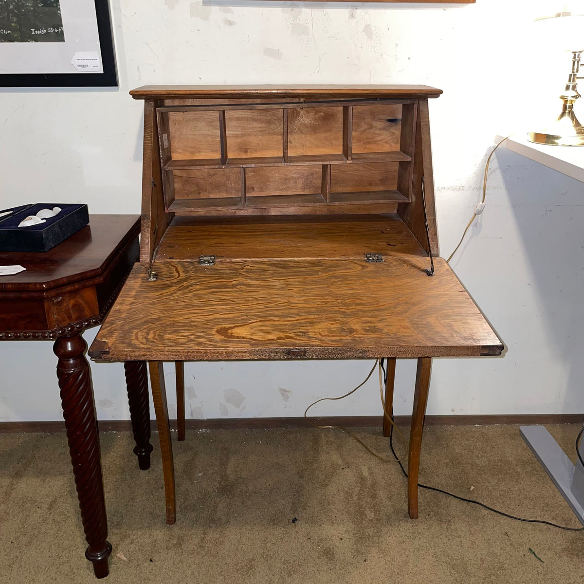 Quartersawn Oak Secretary Desk *As Is* *No Key*