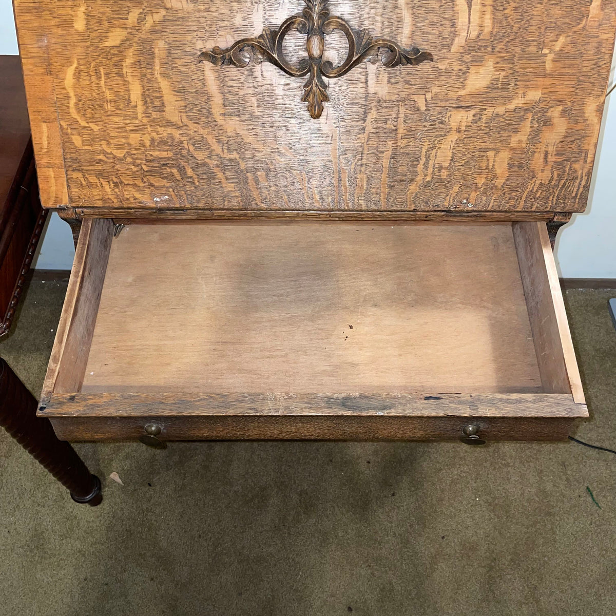 Quartersawn Oak Secretary Desk *As Is* *No Key*