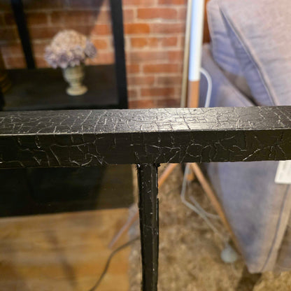 Black Wood Glass Door Cabinet Sideboard
