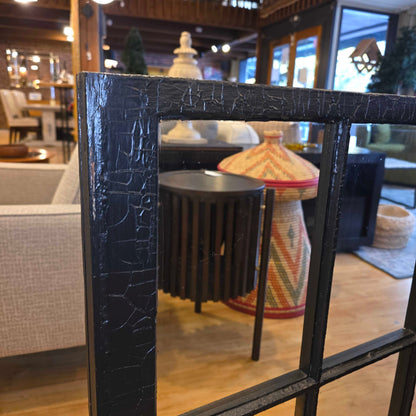 Black Wood Glass Door Cabinet Sideboard
