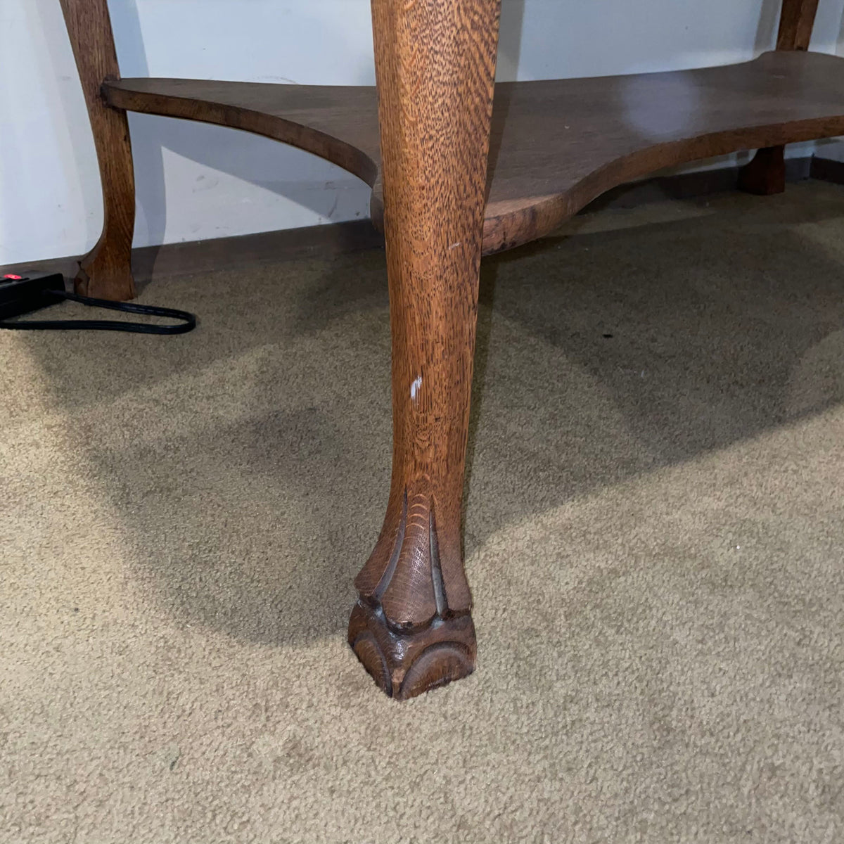 Larkin Oak One Drawer Table with Claw Feet