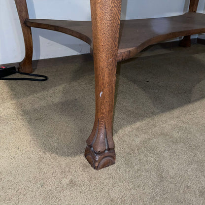 Larkin Oak One Drawer Table with Claw Feet