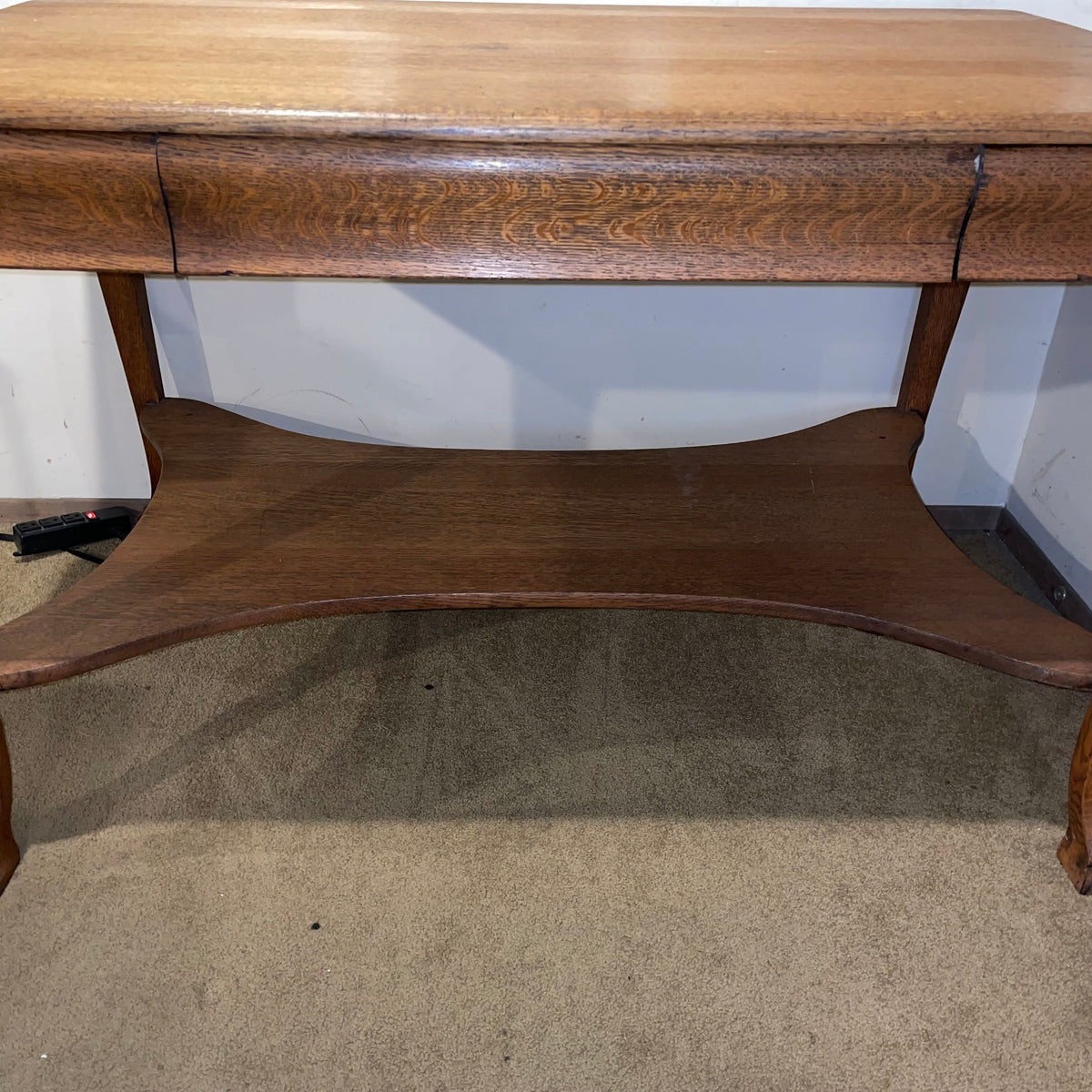 Larkin Oak One Drawer Table with Claw Feet