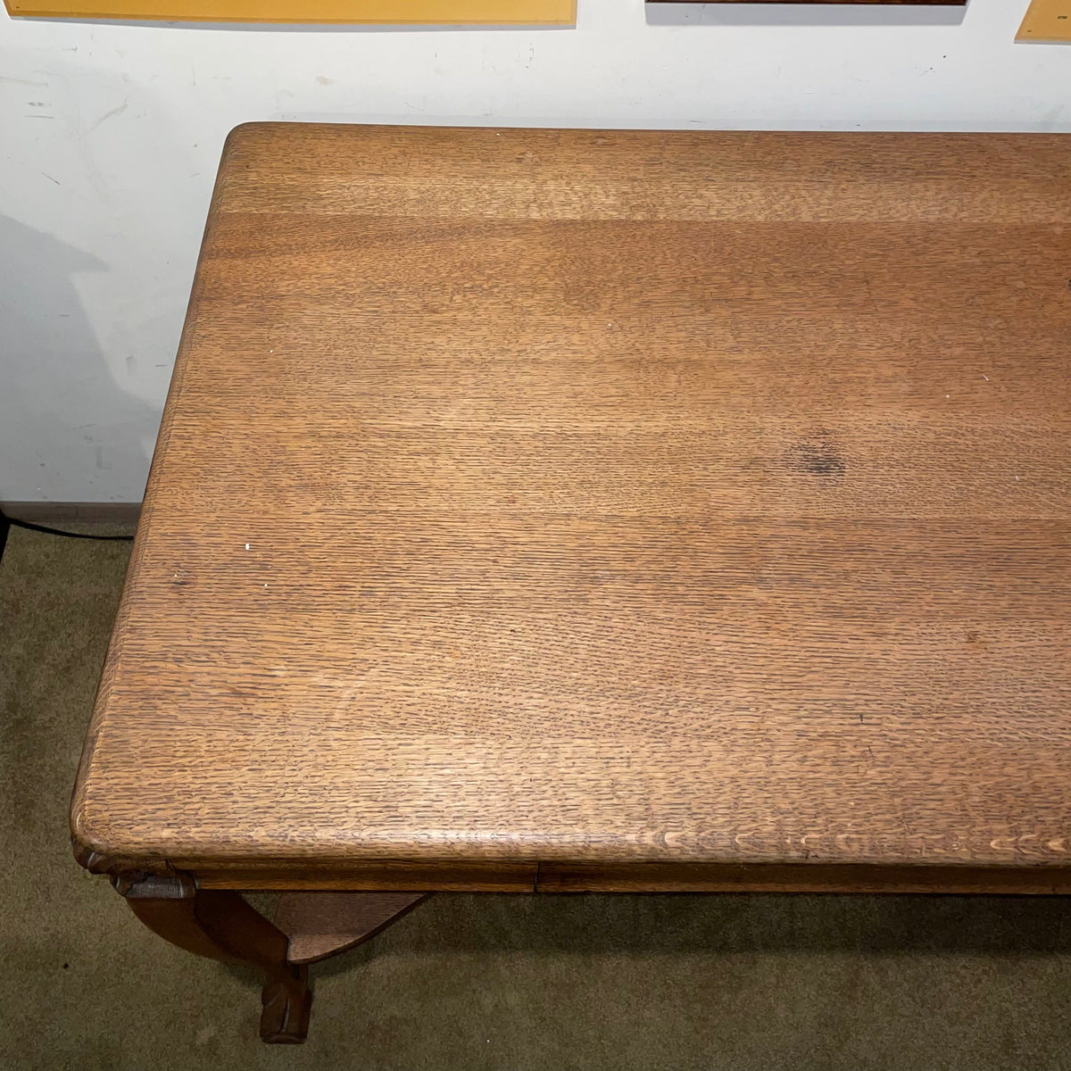 Larkin Oak One Drawer Table with Claw Feet