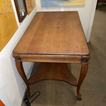 Larkin Oak One Drawer Table with Claw Feet