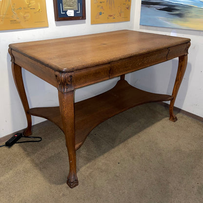 Larkin Oak One Drawer Table with Claw Feet