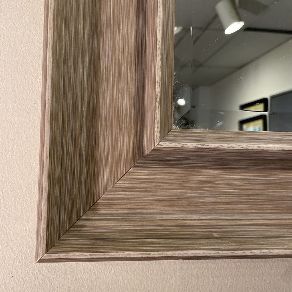 Grey Frame Rectangle Beveled Mirror