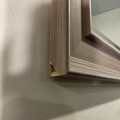 Grey Frame Rectangle Beveled Mirror