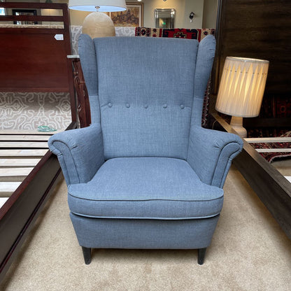IKEA Wing BackGrey Accent Chair and Ottoman