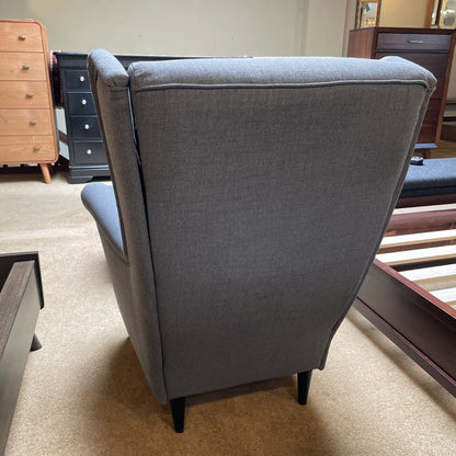 IKEA Wing BackGrey Accent Chair and Ottoman