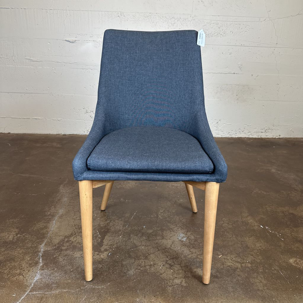 Set of 4 Blonde Leg Charcoal Dining Chairs