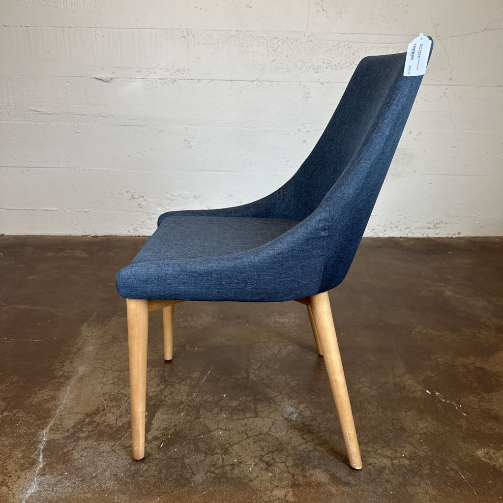 Set of 4 Blonde Leg Charcoal Dining Chairs