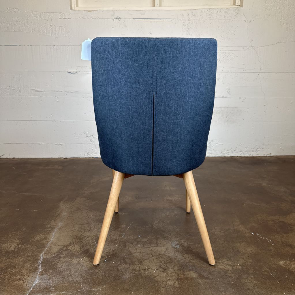 Set of 4 Blonde Leg Charcoal Dining Chairs