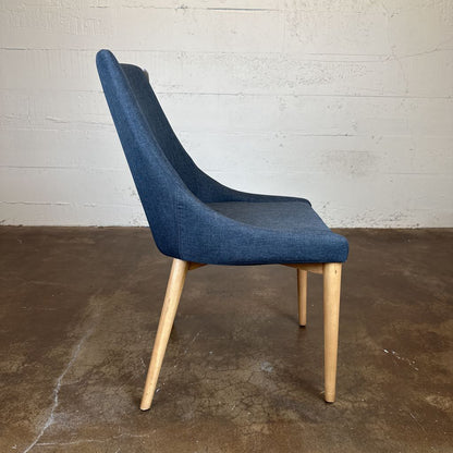Set of 4 Blonde Leg Charcoal Dining Chairs