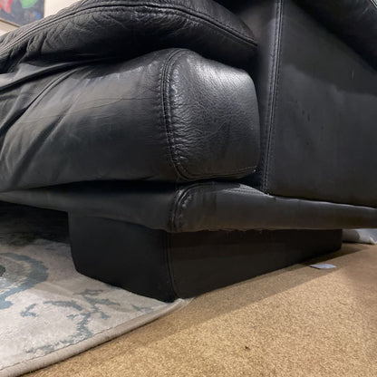 Contemporary 2 Seat Black Leather Sofa