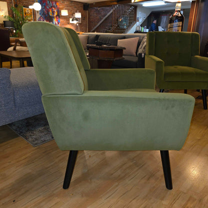 Olive Green Tufted MC Style Accent Chair