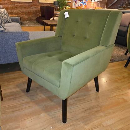 Olive Green Tufted MC Style Accent Chair