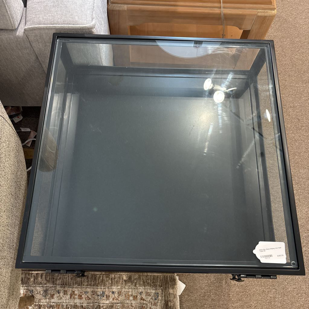 West Elm Glass Display Iron Side Table