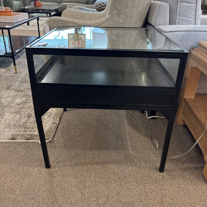 West Elm Glass Display Iron Side Table