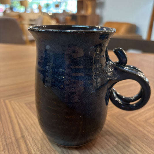 Looped Blue Glaze Handcrafted Ceramic Mug