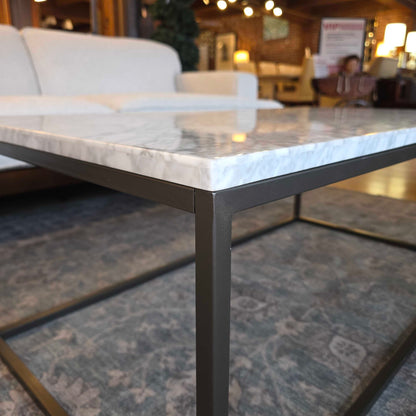 West Elm Marble & Rectangular Metal Frame Coffee Table AS IS