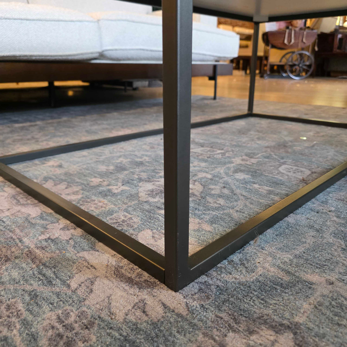 West Elm Marble & Rectangular Metal Frame Coffee Table AS IS