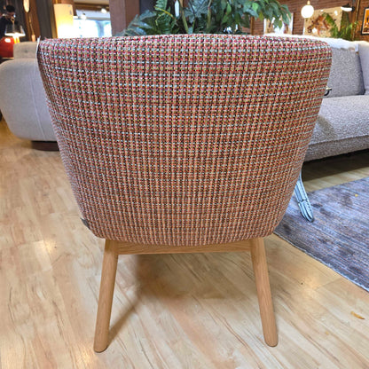 MCM Blonde Leg Plaid Fabric Armchair