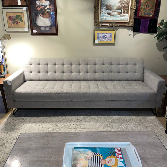 MC Style Siver Tufted Sofa w Bench Seat U SOFAS