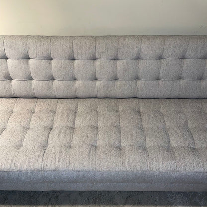 MC Style Siver Tufted Sofa w Bench Seat