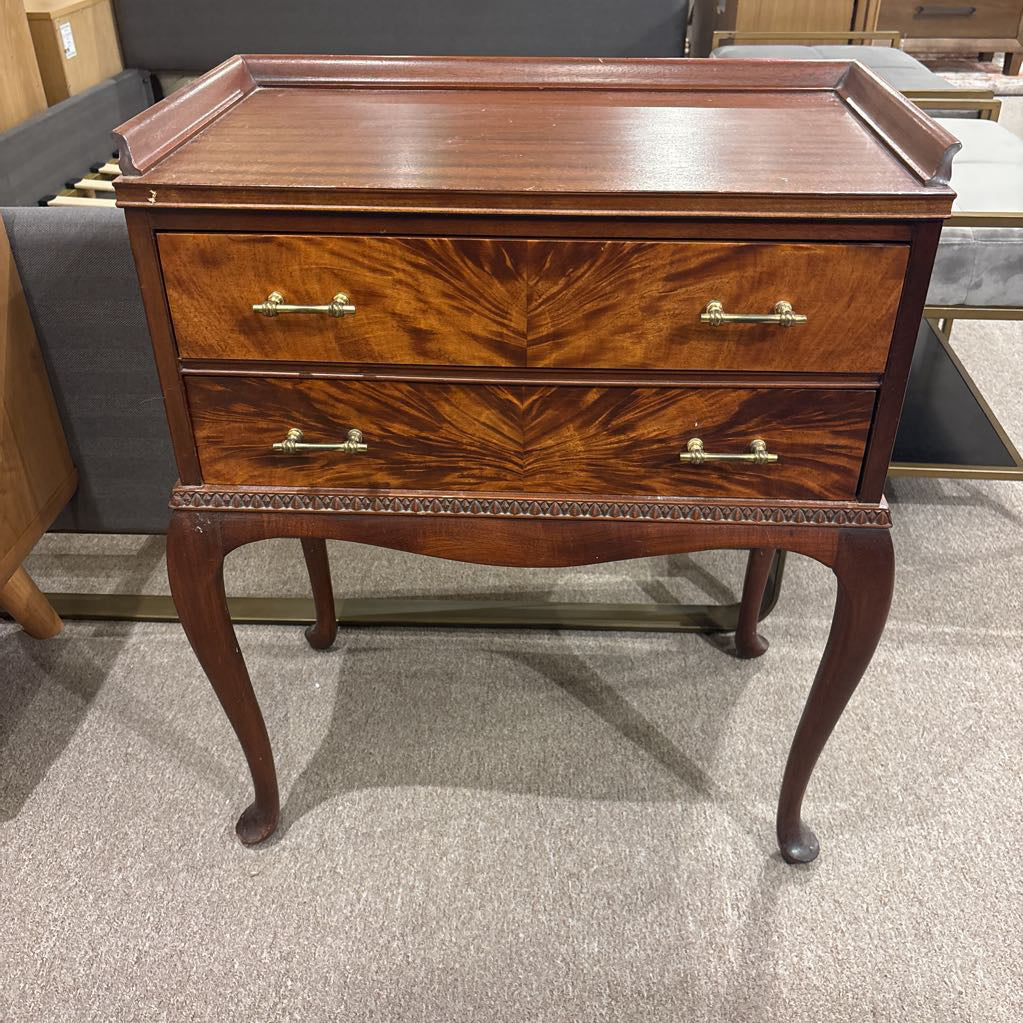 Vintage 2 Drawer Nightstand w/Carbide Legs