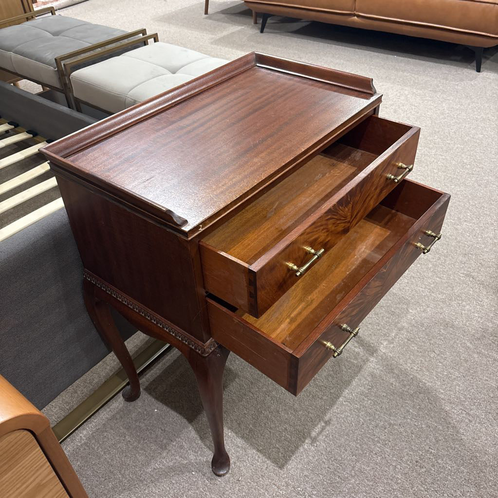 Vintage 2 Drawer Nightstand w/Carbide Legs