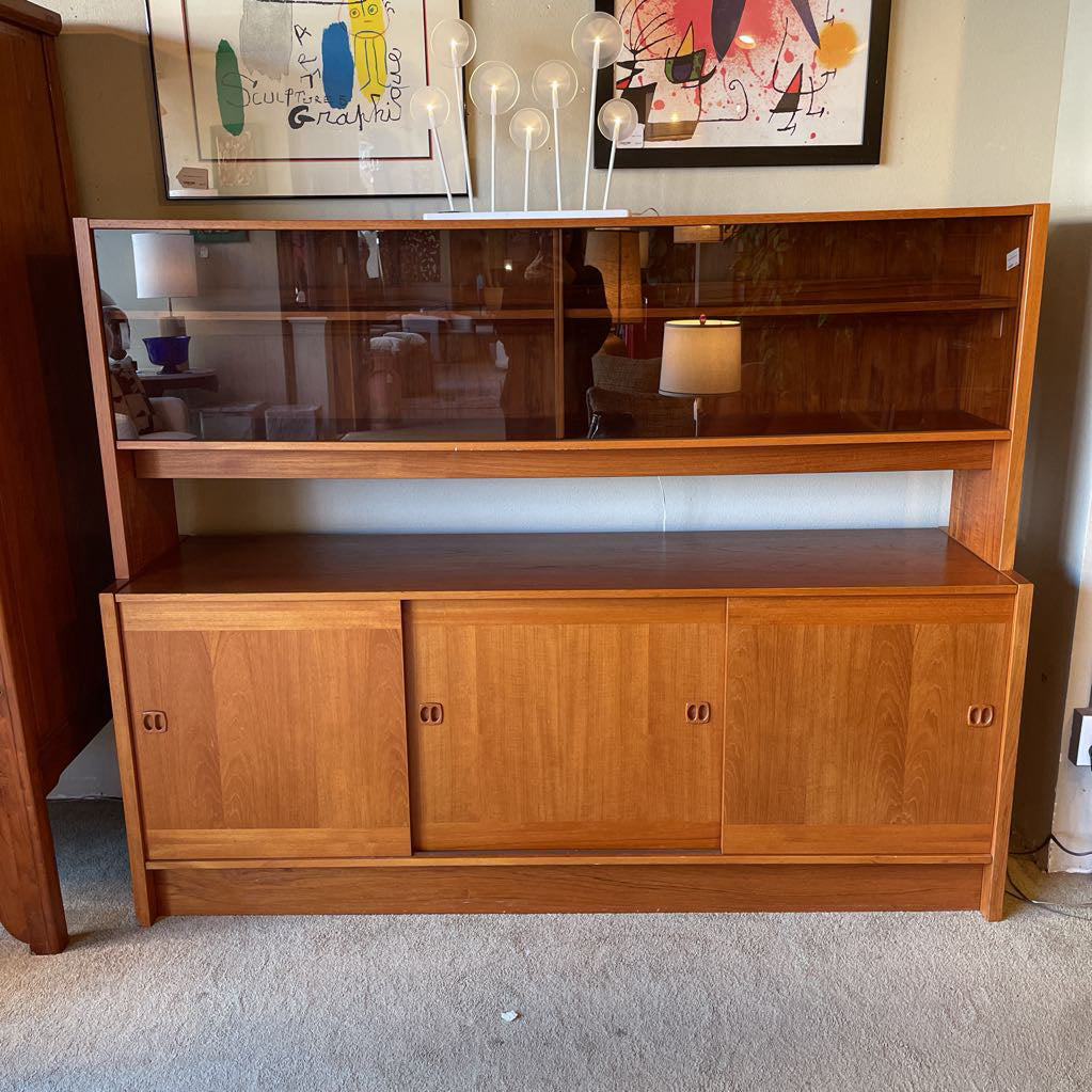 Teak MC Glass Door Hutch